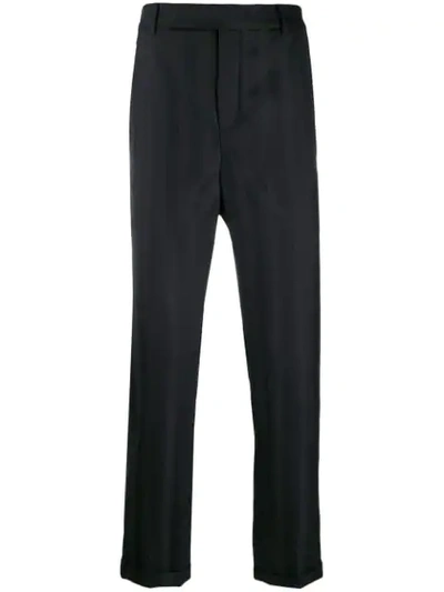 Saint Laurent Striped Tailored Trousers In Black