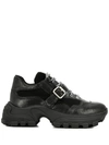 Miu Miu Buckle Strap Chunky Sneakers In Black