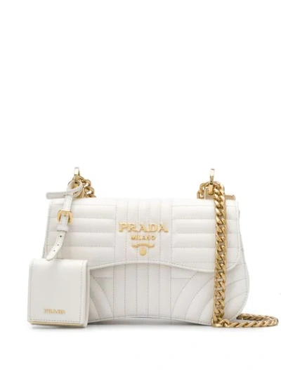 Prada Diagramme Cross Body Bag In White