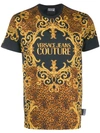 Versace Jeans Animal Print Baroque Print T-shirt In Yellow