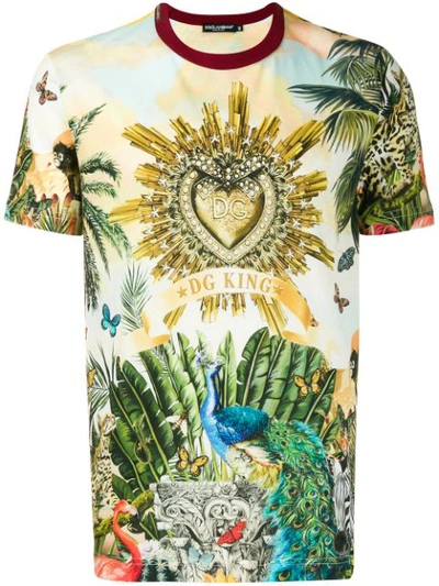 Dolce & Gabbana Dg King Graphic Print T-shirt In Multicolour