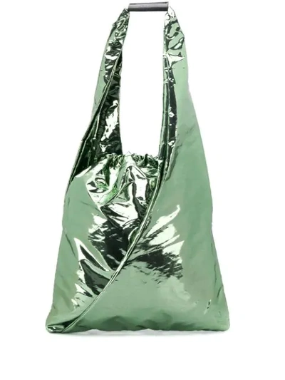 Mm6 Maison Margiela Mm6 Maison Martin Margiela Metallic Japanese Bucket Bag In Metallic Green