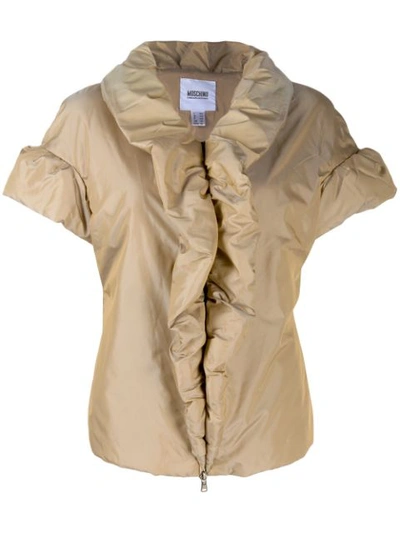 Pre-owned Moschino 1990's Draped Padded Shortsleved Jacket In Neutrals
