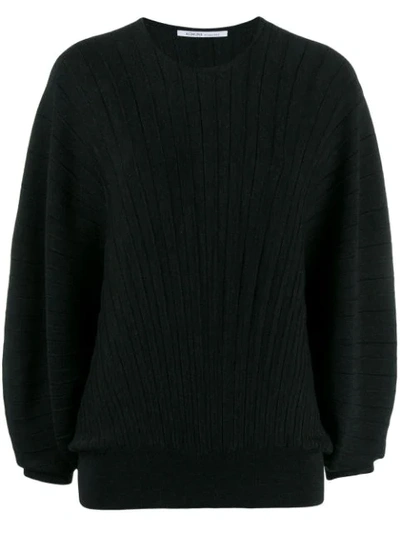 Agnona Ribbed Knit Sweater In Black