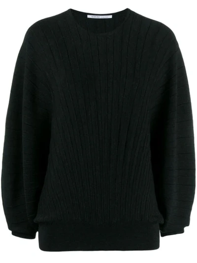 Agnona Ribbed Knit Jumper In Black