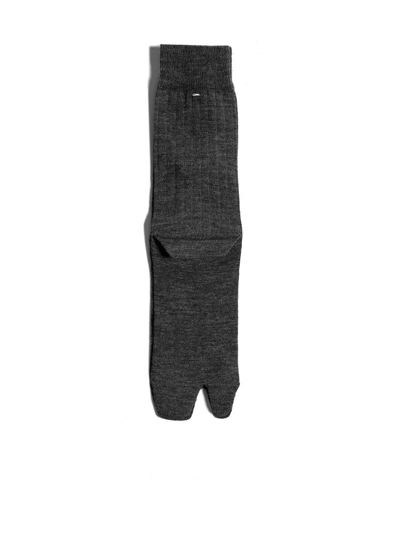 Maison Margiela Tabi-toe Cotton Socks In Dark_grey