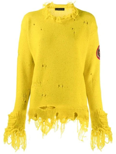 Etro Distressed Jumper In Yellow