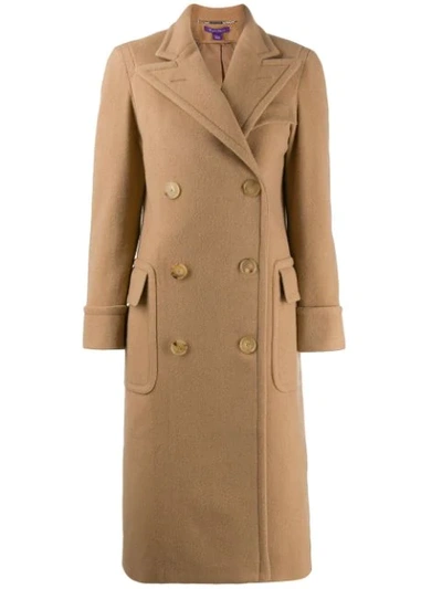 Ralph Lauren Classic Double-breasted Coat In Brown