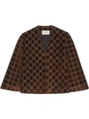 Gucci Velvet-jacquard Cape In Brown