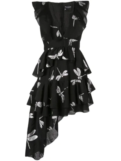 Cynthia Rowley Jetset Dragonfly Mini Dress In Black