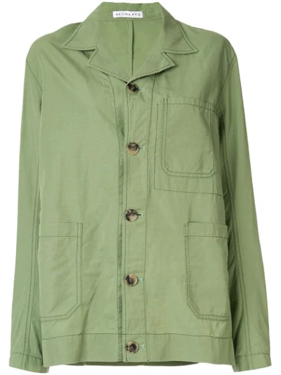 Rejina Pyo Button Up Shirt Jacket In Green