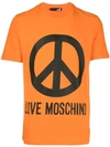 Love Moschino Logo Print T-shirt In Orange