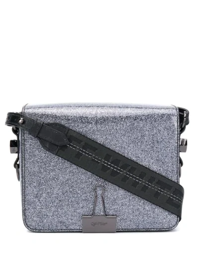 Off-white Binder Clip Shoulder Bag In Grey