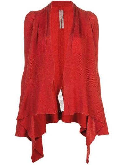 Rick Owens Draped Style Cardigan In Red