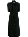 Prada Silk Blend Embellished Buttoned Dress In Black
