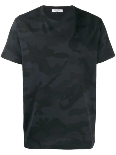 Valentino A Camouflage Print T-shirt In Black