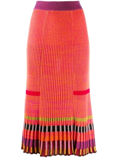 Kenzo Ribbed Skirt In Orange