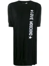 Love Moschino Contrast Logo T-shirt Dress In Black