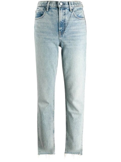 Alexander Wang Stonewashed Straight-leg Jeans In Blue