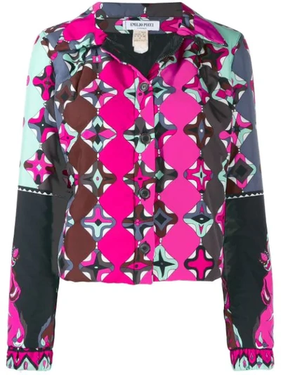 Pre-owned Emilio Pucci 2000's Kaleidoscope Print Lightweight Jacket In Pink