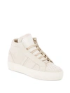 Helmut Lang High-top Leather Flatform Sneakers In Creme