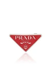 Prada Silver-tone Logo Barrette In White