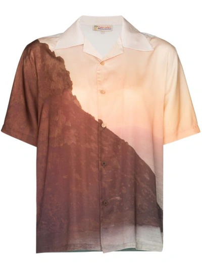 Esteban Cortazar Sunset Print Short-sleeve Shirt In Multicoloured