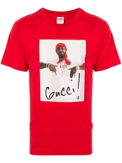 Supreme Gucci Mane T-shirt In Red