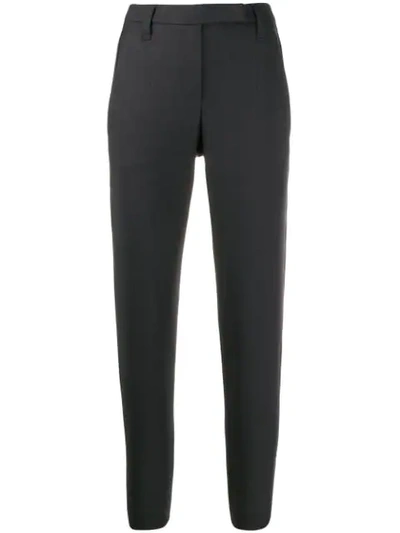 Brunello Cucinelli Embellished Tapered Trousers In Grey