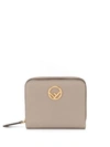 Fendi Logo Plaque Compact Wallet - Neutrals