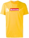 Moncler Logo Tape Print T-shirt In Yellow