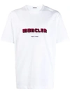 Moncler Logo Velvet Flock Print T-shirt In White