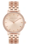 Rebecca Minkoff Major Crystal Bezel Bracelet Watch, 35mm In Carnation Gold