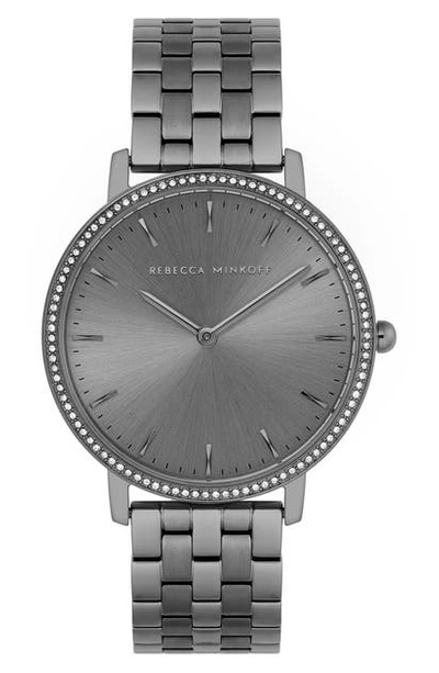 Rebecca Minkoff Women's Major Gray-tone Bracelet Watch 35mm In Grey