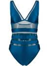 Zimmermann Mesh Panels Swimsuit In Blue