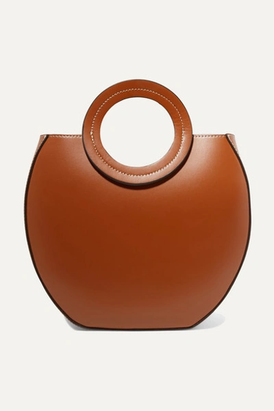 Staud Frida Leather Top Handle Bag In Brown