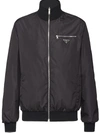 Prada Lightweight Bomber Jacket In Black