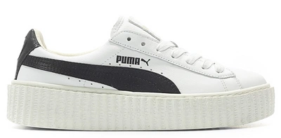 Pre-owned Puma Creeper Rihanna Fenty Leather White (women's) In White/ Black- White