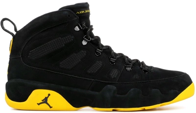 Pre-owned Jordan  9 Retro Boot Michigan Pe In Black/amarillo-college Navy