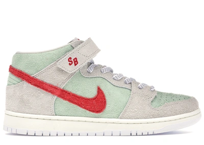 Pre-owned Nike  Sb Dunk Mid White Widow In Sail/gym Red-fresh Mint