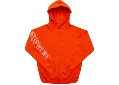 Pre-owned Supreme  Sleeve Embroidery Hooded Sweatshirt Dark Orange