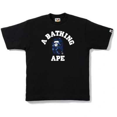 Pre-owned Bape Color Camo College Tee Black/navy