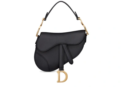 Pre-owned Dior  Saddle Bag Calfskin Mini Black