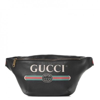 Pre-owned Gucci Print Belt Bag Vintage Logo Medium (20 In Strap Drop) Black