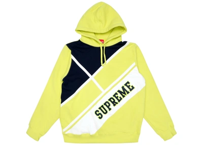 Pre-owned Supreme  Diagonal Hooded Sweatshirt Lemon