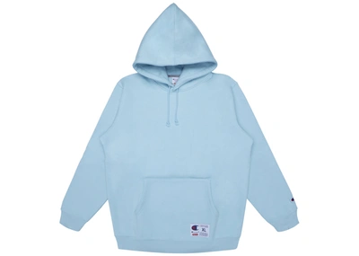 Pre-owned Supreme Champion Hooded Sweatshirt (ss18) Light Blue