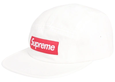 Pre-owned Supreme  Washed Chino Twill Camp Cap White