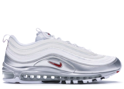 Pre-owned Nike  Air Max 97 Silver White In White/varsity Red-metallic Silver-black
