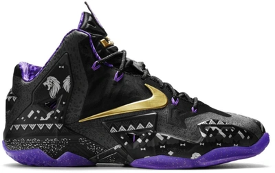 Pre-owned Nike Lebron 11 Black History Month In Anthracite/metallic  Gold-purple Venom | ModeSens