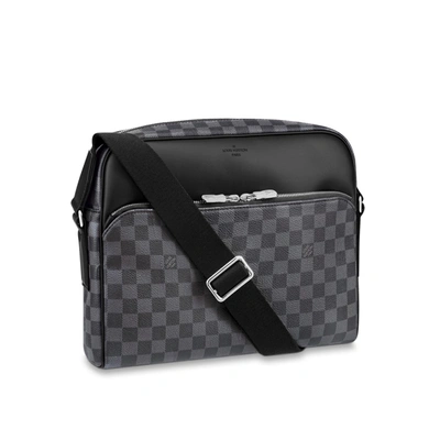 Pre-owned Louis Vuitton Reporter Dayton Damier Graphite Mm Black/grey